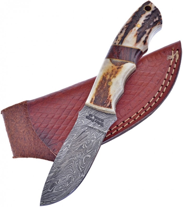 Különleges Damaszk kés FROST Cutlery Stag Bone Resin FVFD40ST 56
