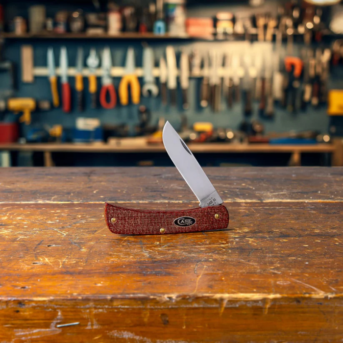 Case CS Dark Red Micarta Smooth Sod Buster® Jr CA12273