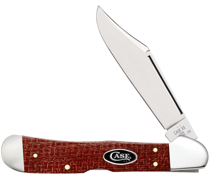 Case CS Dark Red Micarta Smooth CopperLock CA12275