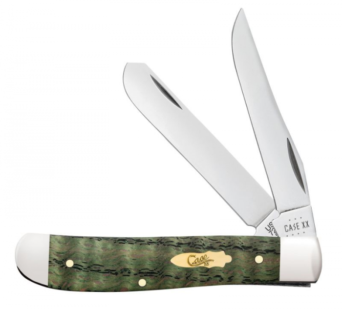 Case SS Kelly Green Oak Smooth Mini Trapper CA64071