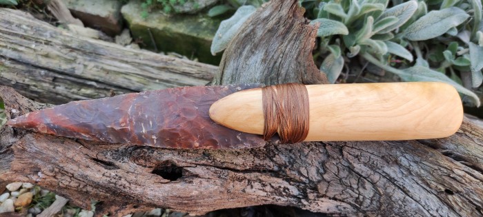 Achát Kés Szilva fa Markolat!