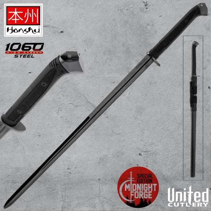 Honshu Boshin Midnight Forge Double-Edged Katana And Scabbard UC3245B 42192