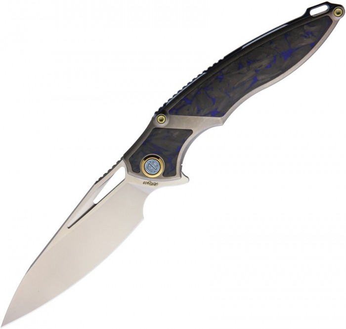 Rike Knife 1902 Framelock Blue CF RK1902BLCF