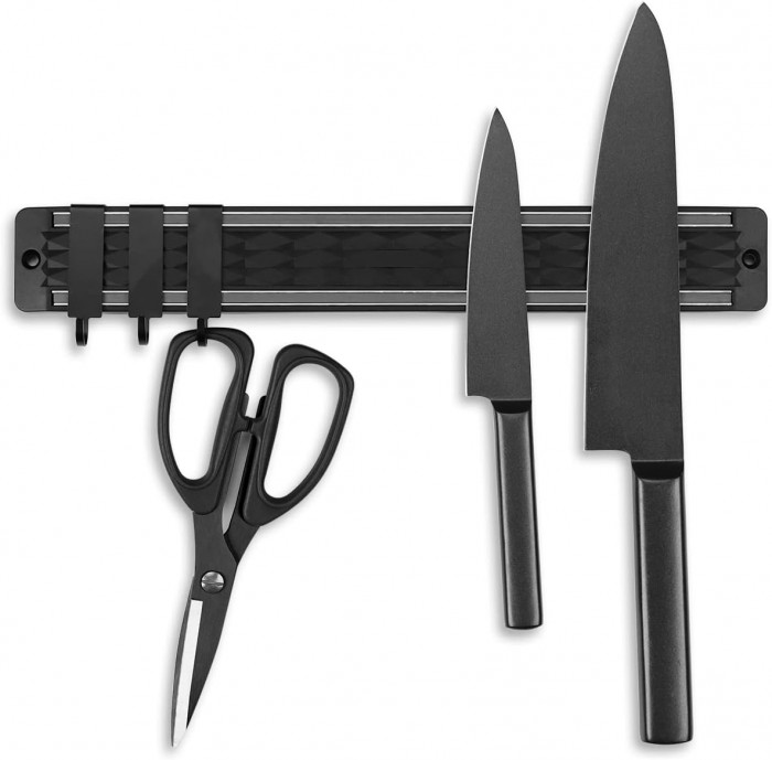 KitchenDAO Magnetic Knife Rack With Hooks KD20131