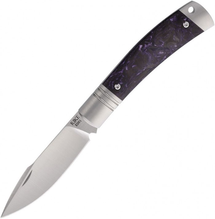 Rike Knife Slip Joint Black Purple CF RKKD01PCF